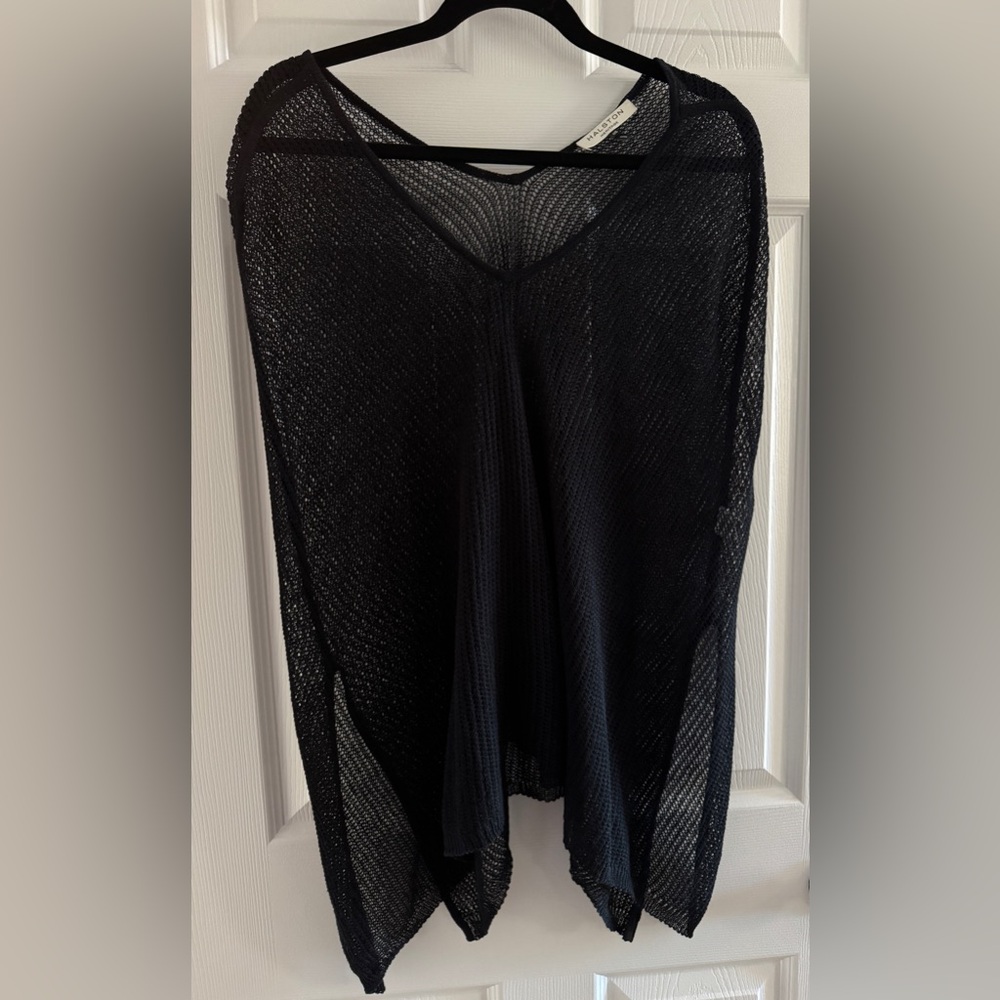 Halston Heritage | Black Knit Poncho